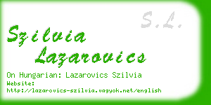szilvia lazarovics business card